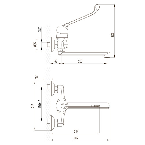 Смеситель для кухни LeMark Project LM4611C настенный хром - фото 2