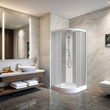 Душевая кабина Parly Effect EF1031 100х100 четверть круга с крышей ориентация универсальная