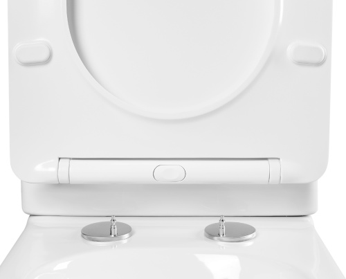 Унитаз приставной Aquatek АМАДЕО AQ1964-00 белый с сиденьем микролифт безободковый душевой смыв - фото 2