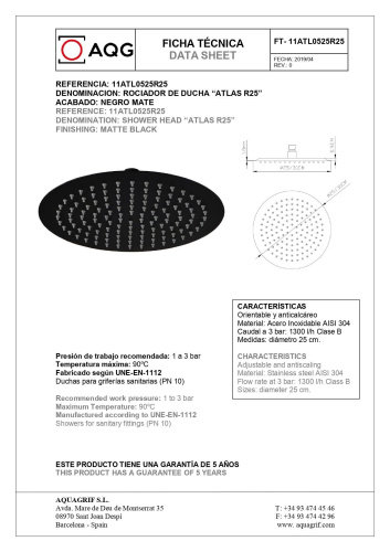 Душевой комплект AQG Tube 19TUBER21705 настенный - фото 3