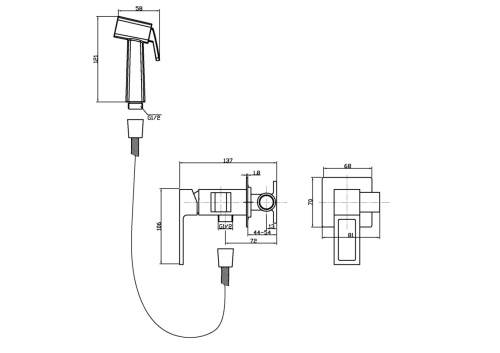 Гигенический душ со смесителем BelBagno LUCE LUC-HGN-NERO черный матовый - фото 3