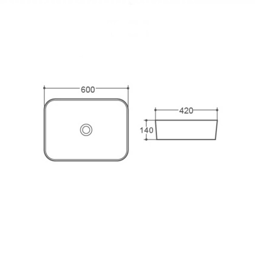 Раковина из сантехнического фарфора Vincea VBS-304 60х42 накладная цвет белый без отверстий под смеситель - фото 2