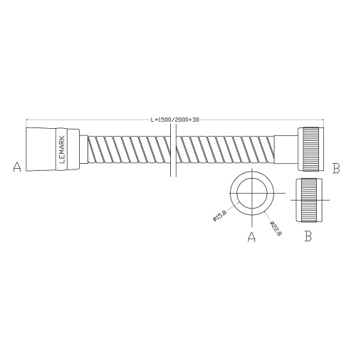 Шланг для душа LeMark LE8032S хром - фото 2