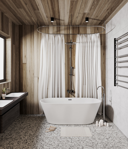 Ванна акриловая Grossman Forta GR-1503M 170х75 отдельностоящая овальная с каркасом - фото 4