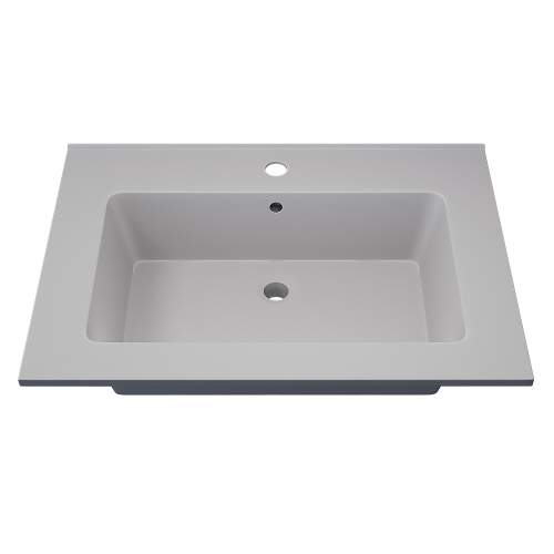 Раковина из искусственного камня Uperwood Parma Quartz 291003001 66х48 полувстраиваемая цвет белый - фото 4