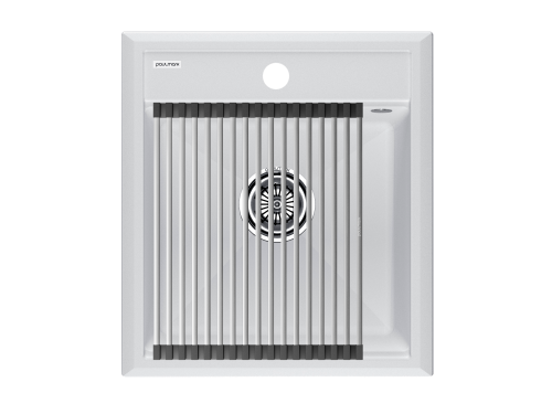 Кухонная мойка + коландер Paulmark PM114651-WH+R375-BS 46х51 цвет белый
