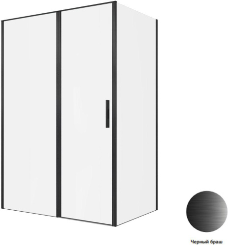 Душевой уголок Allen Brau Priority 3.31036.BBA + 3.31045.BBA 140х90 стекло прозрачное профиль черный без поддона - фото 5