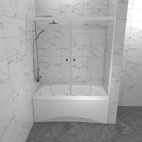 Душевая шторка на ванну Тритон Ультра Щ0000065751 170х150 стекло прозрачное профиль белый ориентация универсальная - фото 3