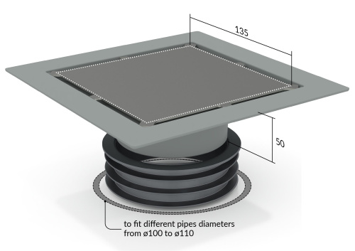 Душевой трап OMP Tea Kalamata 9977.798.9 в пол - фото 4