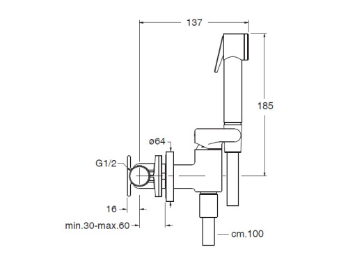Гигиенический душ Cristina WJ67851 настенный - фото 2