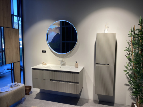 Шкаф-пенал Orka Moonlight 3001324 40х27х138 подвесной цвет бежевый матовый - фото 3