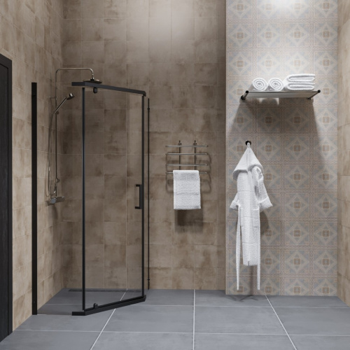 Душевой уголок Тритон Дека-Блэк Щ0000062934 100х100 стекло прозрачное профиль черный без поддона - фото 5