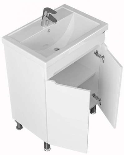 Тумба под раковину СанТа Лондон 224015 56х39х71 напольная цвет белый - фото 2