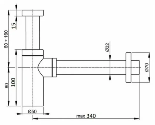 Сифон для раковины Ceramalux RD016 - фото 3