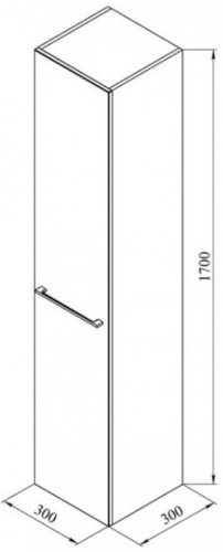 Шкаф-пенал De Aqua Токката 00167316 30х30х170 подвесной цвет бежевый - фото 2