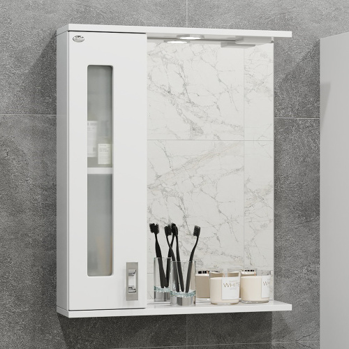 Зеркало-шкаф Onika Кристалл 205817 58х16х71 подвесной цвет белый - фото 2