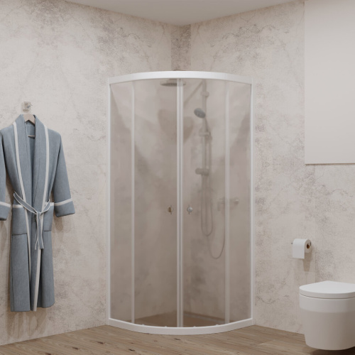 Душевой уголок Тритон Ультра Щ0000064833 90х90 стекло прозрачное профиль белый без поддона - фото 2