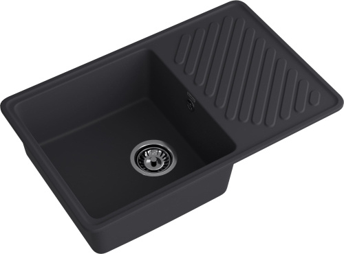 Кухонная мойка Granfest Quarz 52 черный 75х48 цвет черный поверхность матовая - фото 2