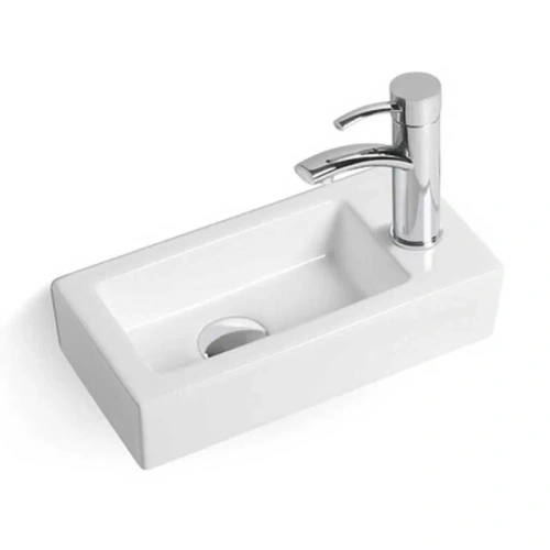 Раковина из сантехнического фарфора Vincea VBS-133R 37х18 подвесная цвет белый 1 отверстие под смеситель