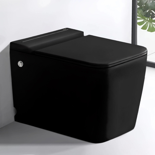 Унитаз приставной Cerutti SPA CT10197 черный матовый с сиденьем микролифт безободковый импульсный смыв - фото 2