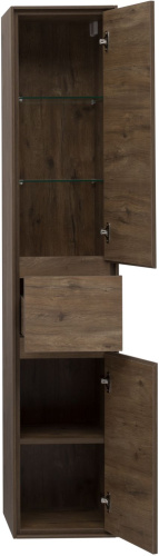 Шкаф-пенал Aquanet Милан 00339958 35х33х175 подвесной цвет темное дерево - фото 4