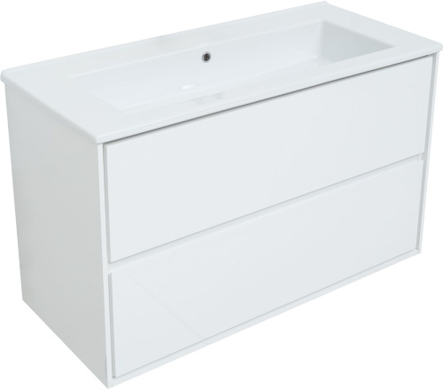 Тумба под раковину Aquanet Милан 00339970 106х46х66 подвесная цвет белый - фото 2