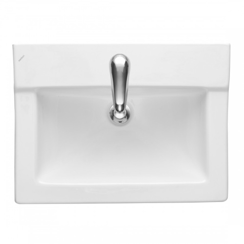 Раковина из сантехнического фарфора Santeri Орион 131108S0011B0 42х57 подвесная цвет белый 1 отверстие под смеситель - фото 2