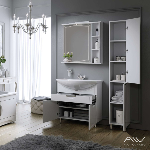 Зеркало-шкаф Alavann Monaco ALV0268003 80х17х75 подвесной цвет белый - фото 2