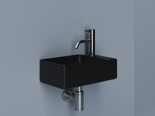 Раковина из сантехнического фарфора Ceramica Nova ELEMENT CN5045MB 40х22 подвесная цвет черный матовый 1 отверстие под смеситель - фото 5