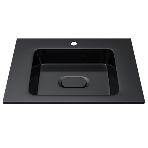 Раковина из литьевого мрамора Uperwood Modul 29110202339 62х45 полувстраиваемая цвет черный - фото 5