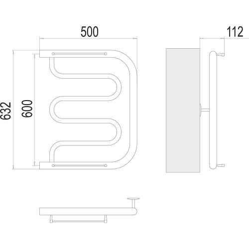 Полотенцесушитель Terminus 4620768881336 50х63 водяной хром - фото 3