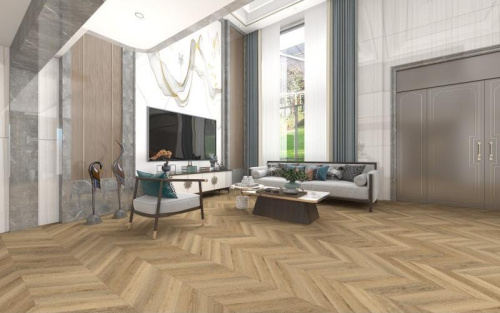 SPC ламинат Damy Floor CHEVRON DF10-Ch Сен-Клу толщина 0.5 см 43 класс 600х127 - фото 5