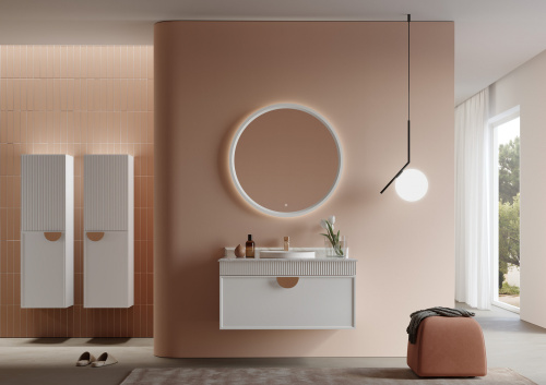 Шкаф-пенал Orka Molino 3006286 40х32х138 подвесной цвет белый матовый - фото 2