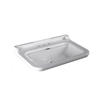 Раковина из сантехнического фарфора Kerasan Waldorf 4141K1bi/cr*3 80х55 подвесная цвет белый/хром 3 отверстия под смеситель