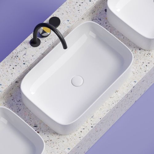 Раковина из сантехнического фарфора Ceramica Nova ELEMENT CN6053 60х40 накладная цвет белый без отверстий под смеситель - фото 5