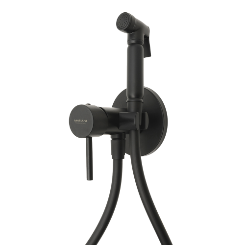 Гигиенический душ со смесителем Mariani B14185NXW черный матовый - фото 2