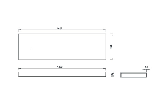 Столешница Armadi Art Flat 869-140 140х46 подвесная цвет белый - фото 2