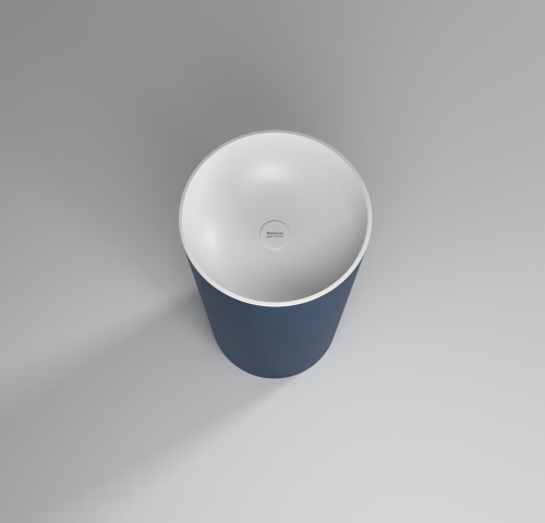 Раковина из искусственного камня Plumberia Selection Misha MISHA SOFT BD 44х44 напольная цвет белый/синий - фото 3