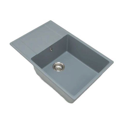 Кухонная мойка Grandex Aqua 600212 76х50 цвет серый поверхность матовая - фото 2