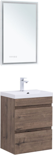 Тумба под раковину Aquanet Нота NEW 00334190 49х34х61 подвесная цвет темное дерево - фото 5