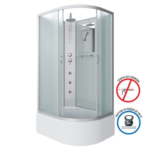 Душевая кабина Niagara Classic 23101424LBKTG 120х80 асимметричная без крыши ориентация левая - фото 2