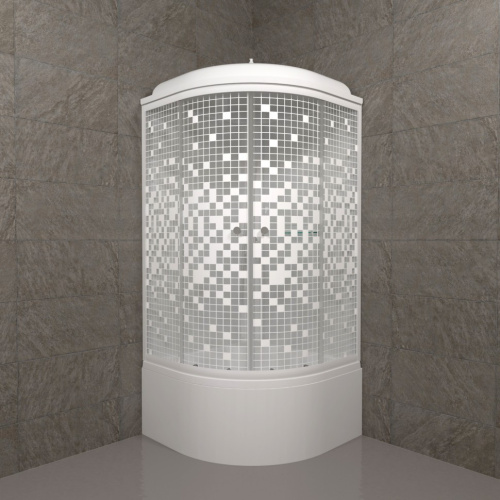 Душевая кабина Тритон Мозаика Щ0000061834 90х90 четверть круга с крышей ориентация универсальная - фото 4