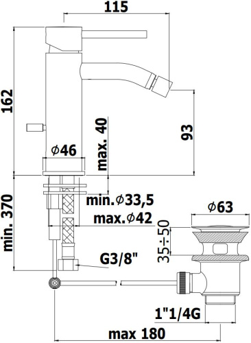 Смеситель Paffoni Light LIG135ST на биде сталь - фото 2