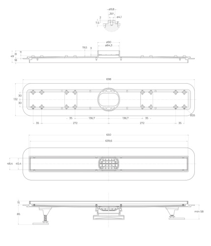 Душевой лоток BelBagno LUCE BB-LD-LUCE-70-NERO - фото 3