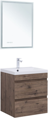 Тумба под раковину Aquanet Нота NEW 00334191 57х47х61 подвесная цвет темное дерево - фото 5