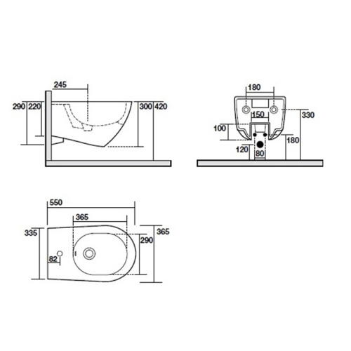 Биде Kerasan Aquatech 372401*1 подвесное - фото 2