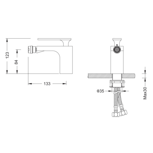Смеситель Timo Torne 4362/17F на биде золото матовое - фото 2