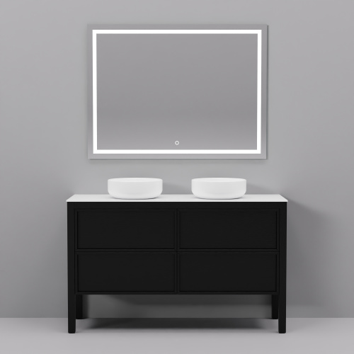 Тумба с раковиной+зеркало Art Decco Elisa (Элиса) AES14F78D3M0 140x45x85 напольная цвет черный дуб - фото 2