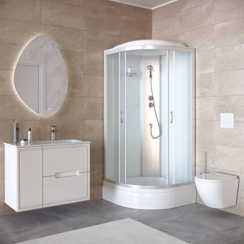 Душевая кабина Taliente TA-9091M 90х90 четверть круга с крышей ориентация универсальная - фото 2