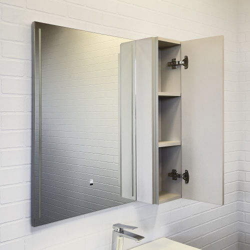 Зеркало-шкаф Comforty Бильбао 00-00014154CF 80х17х80 подвесной цвет серый шелк - фото 4